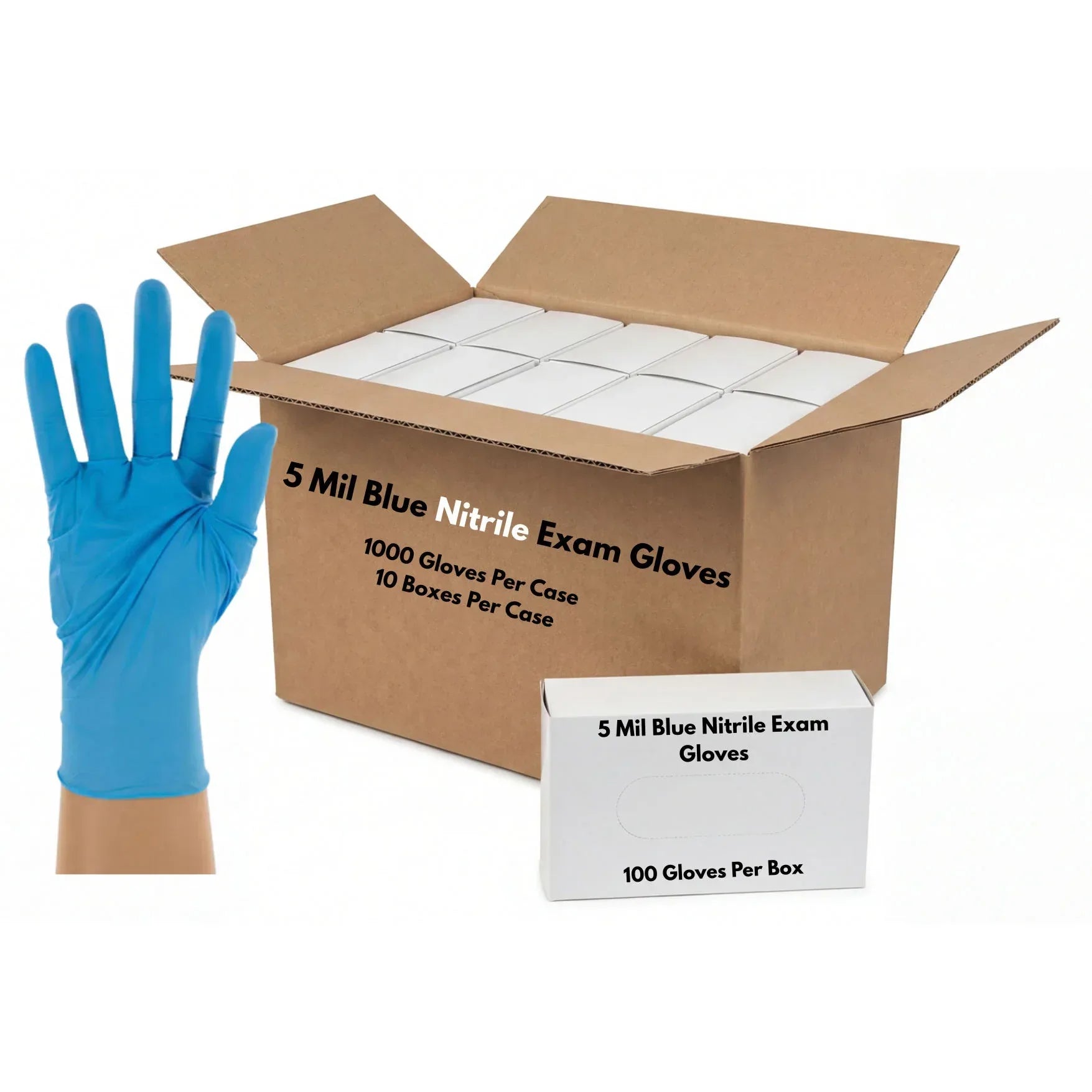 5 Mil Blue Nitrile Exam Gloves - Case of 1000 | Overstock Gloves