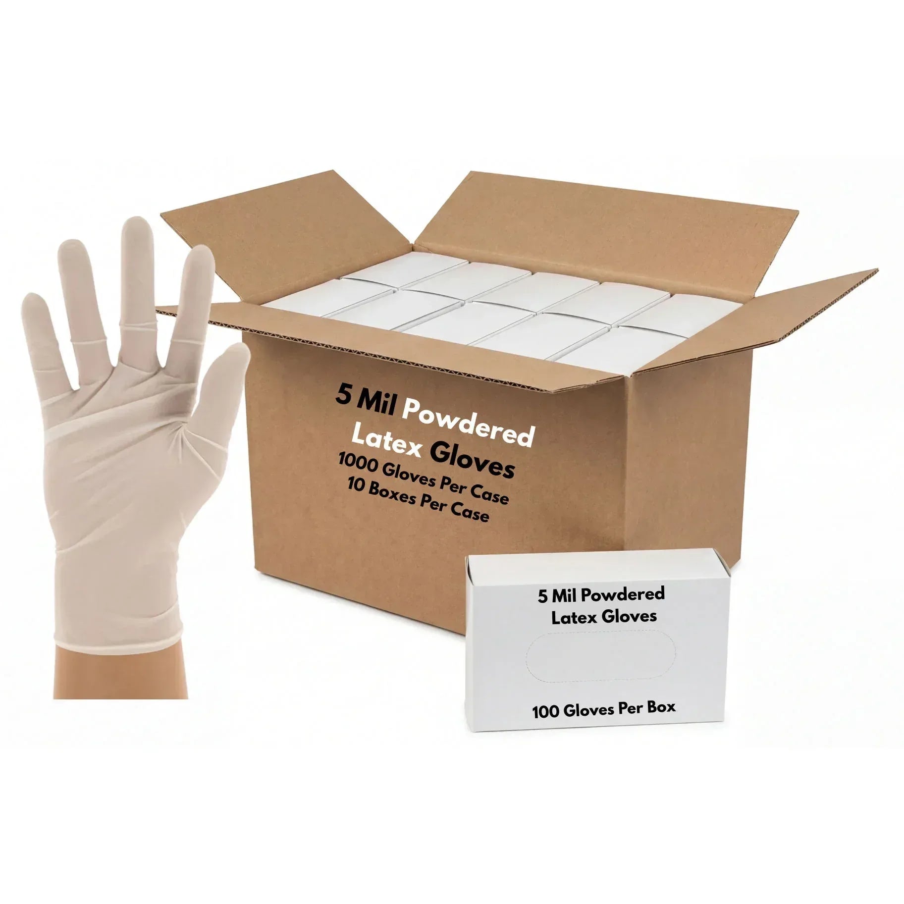 5 Mil Powdered Latex Gloves - Case of 1000 | Overstock Gloves