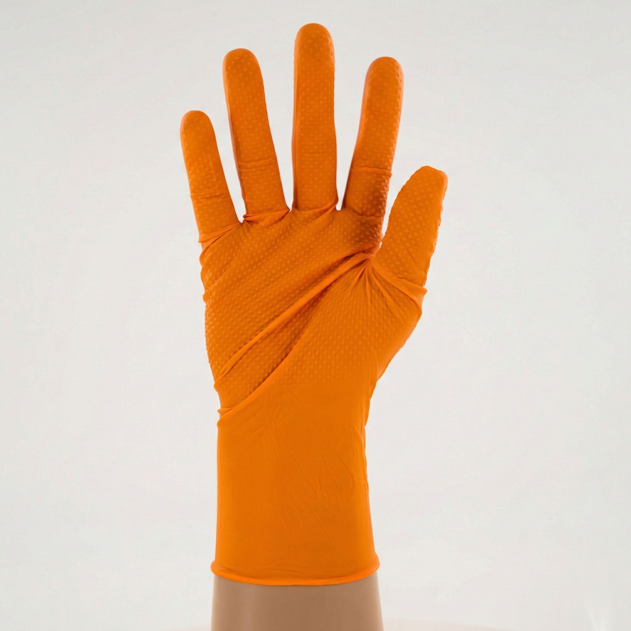 8 Mil HD Orange Nitrile Gloves with Diamond Texture Grip, Case