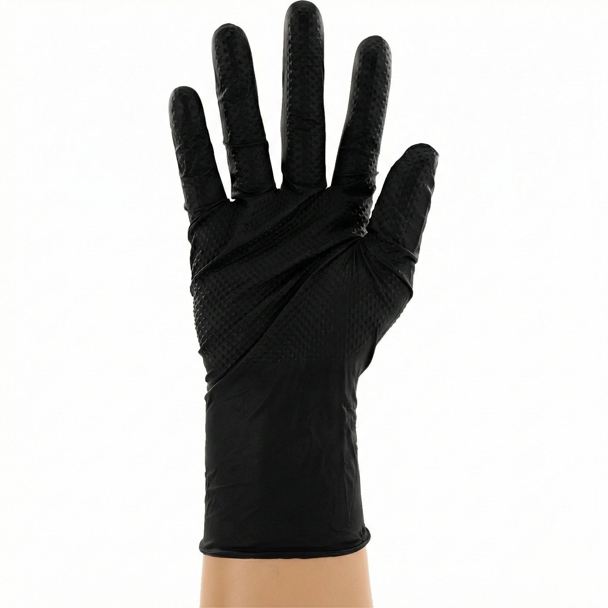 8 Mil HD Black Nitrile Gloves with Diamond Texture Grip, Case
